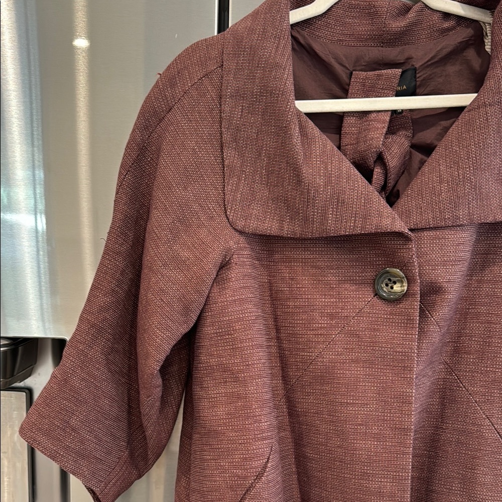BCBGMaxazaria The Annabelle Trench Coat with Unique Trim and cropped Bell Sleeve